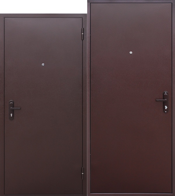 дверь стальная модель Входная дверь Прораб 1 4,5см Антик медь металл/металл