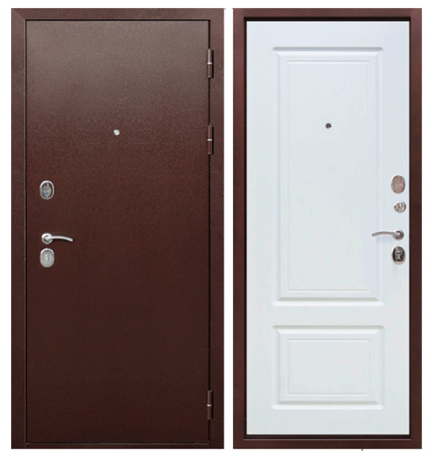 дверь стальная модель Тайга 9 см Белый КЛЕН