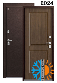Входная дверь Т-4 Шоколадный муар -Миндаль 2024