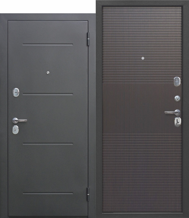 дверь стальная модель 7,5 см ГАРДА серебро Тёмный кипарис