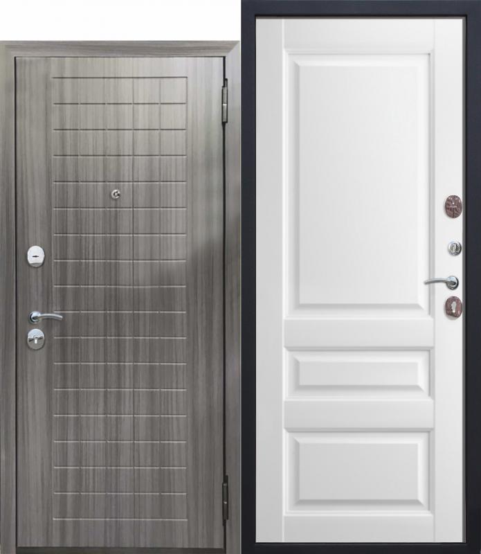 дверь стальная модель Гарда Грей/Белый матовый Царга