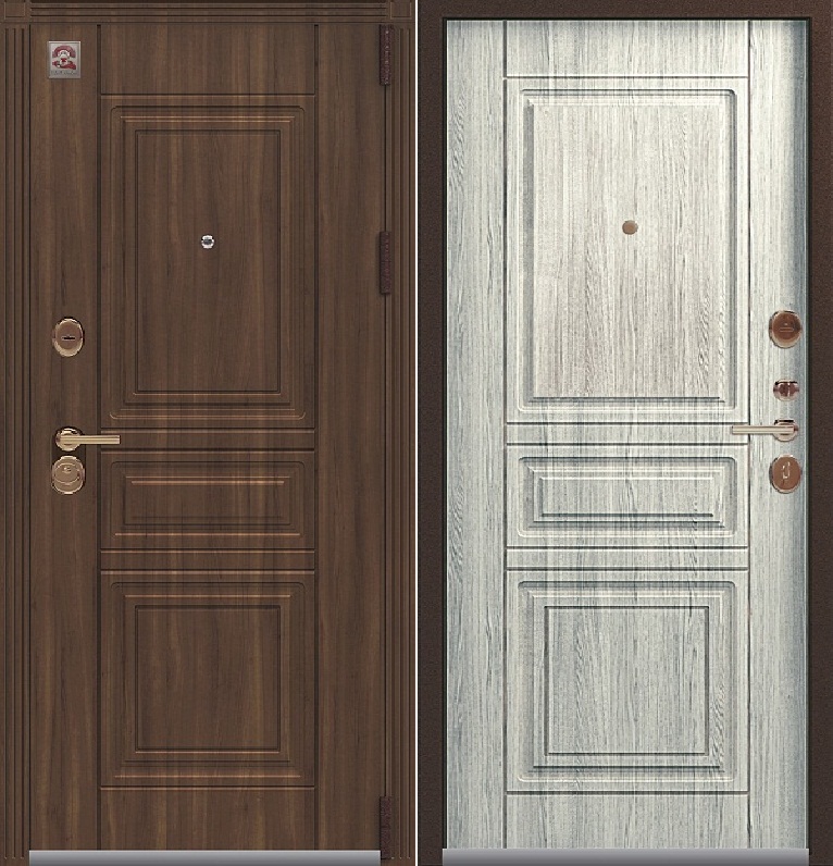 Входная дверь LUX - 4 Медный муар+вайлд - Полярный дуб 