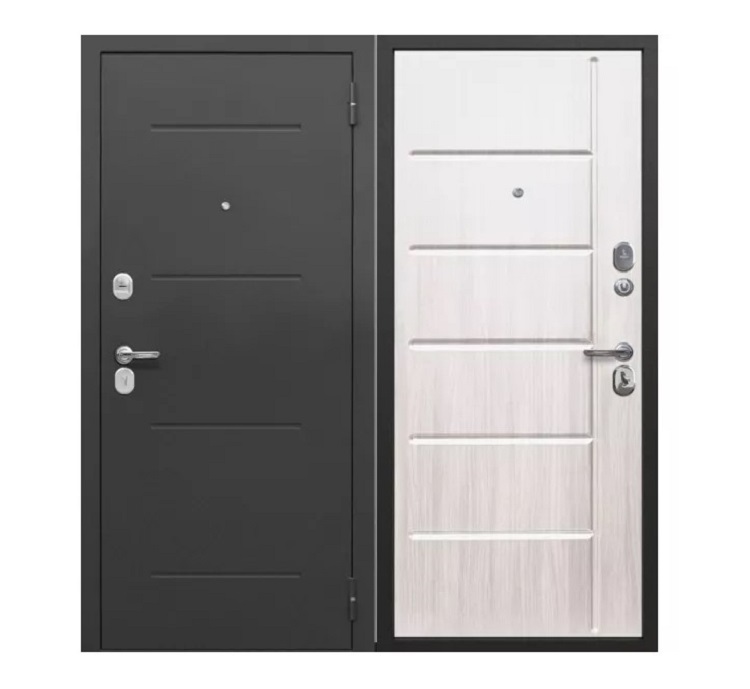 дверь стальная модель Дверь 7,5 Nika серебро белый ясень