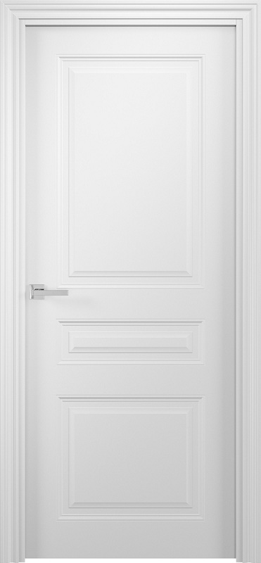 дверь межкомнатная Модель Скандия ДПГ Белый шелк