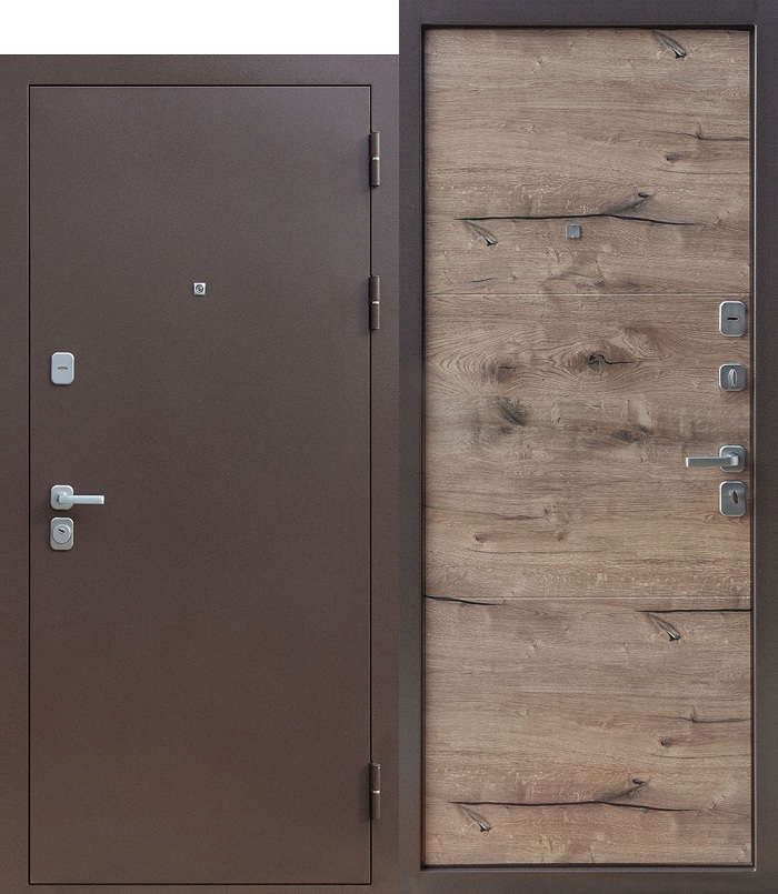 дверь стальная модель Входная дверь Толстяк Букле шоколад дуб пацифик