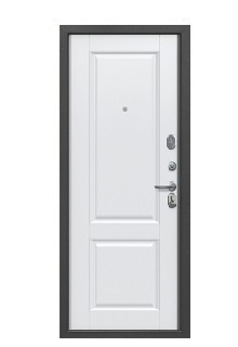Входная металлическая Дверь Феррони 9 см антик серебро Велюр белый софт